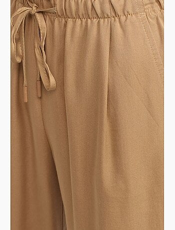 Dames wide-leg broek van tencel met trekkoord dilvin