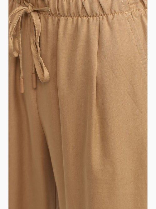 Dames wide-leg broek van tencel met trekkoord dilvin - Kiabi Dames wide-leg broek van tencel met trekkoord dilvin - Kiabi