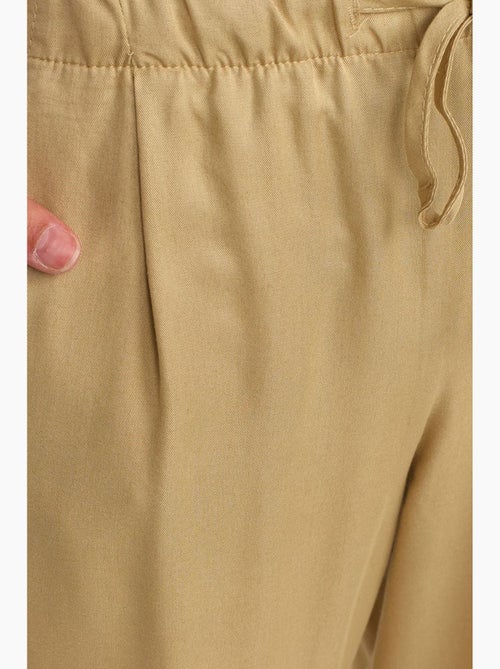 Dames wide-leg broek van tencel met trekkoord dilvin - Kiabi Dames wide-leg broek van tencel met trekkoord dilvin - Kiabi