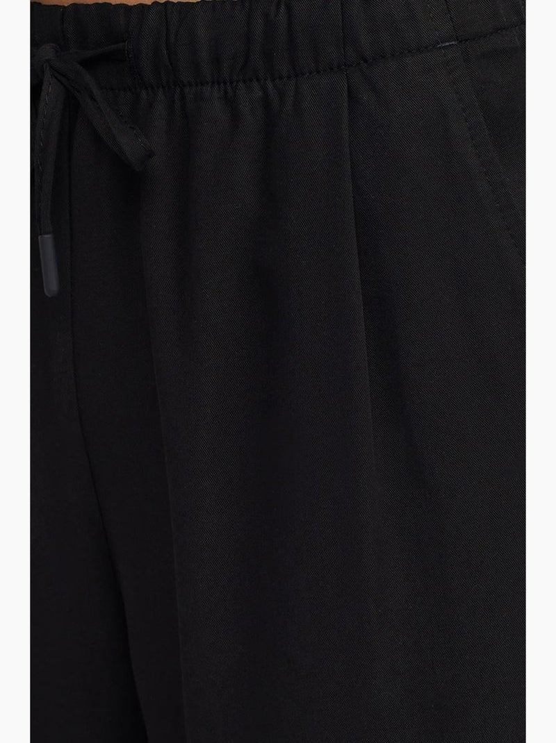 Dames wide-leg broek van tencel met trekkoord dilvin Zwart - Kiabi
