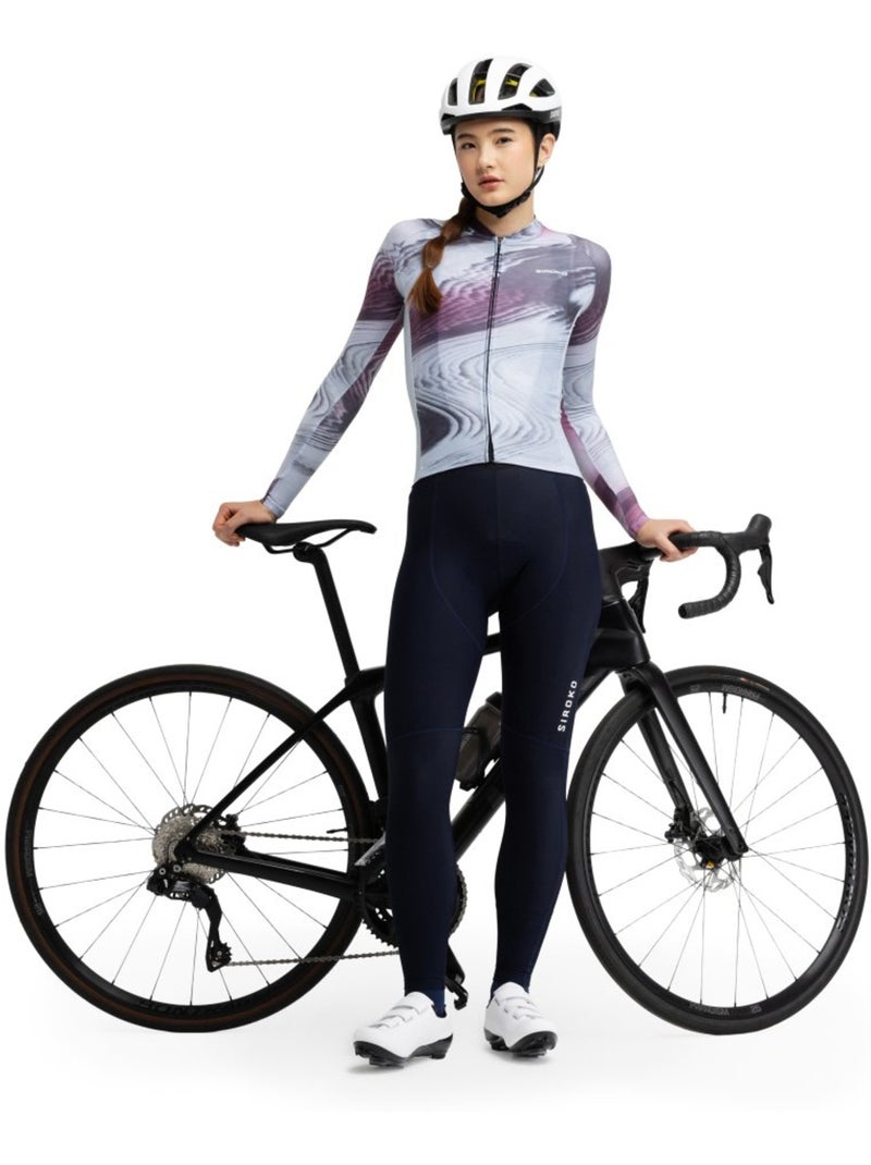 Dames wielershirt lange mouw Wit Grijs - Kiabi