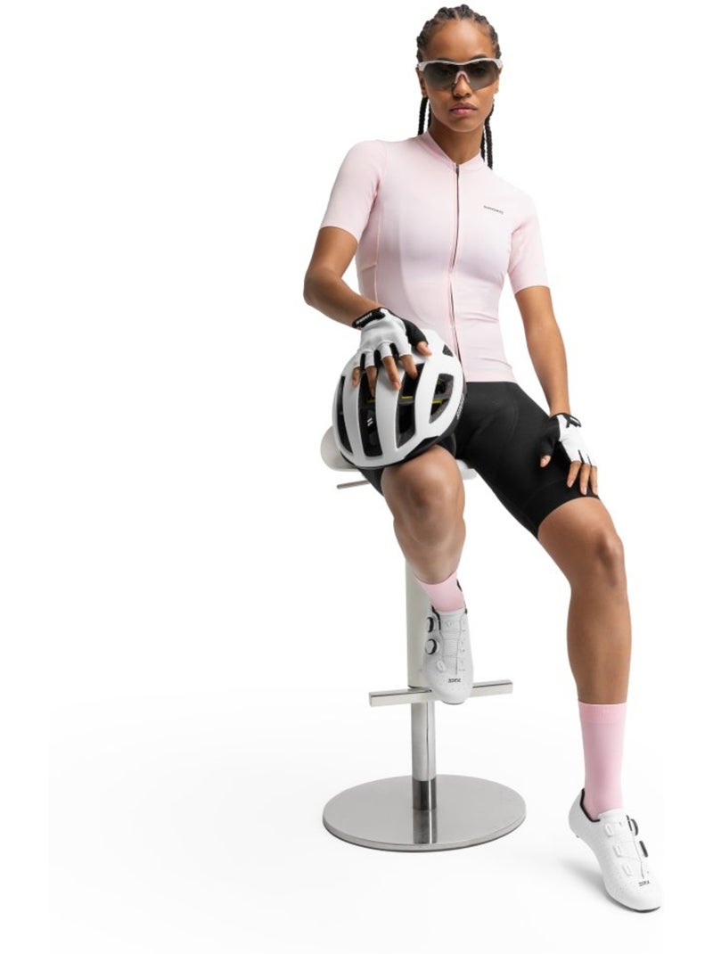 Dames wielershirt met korte mouwen van gerecycled materiaal Roze - Kiabi