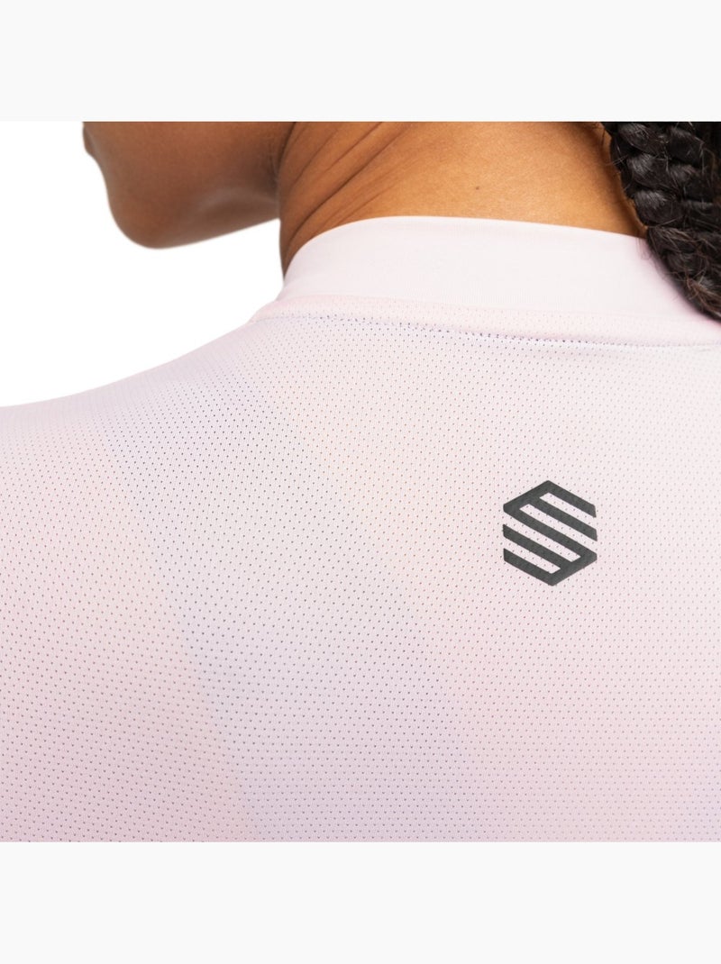 Dames wielershirt met korte mouwen van gerecycled materiaal Roze - Kiabi