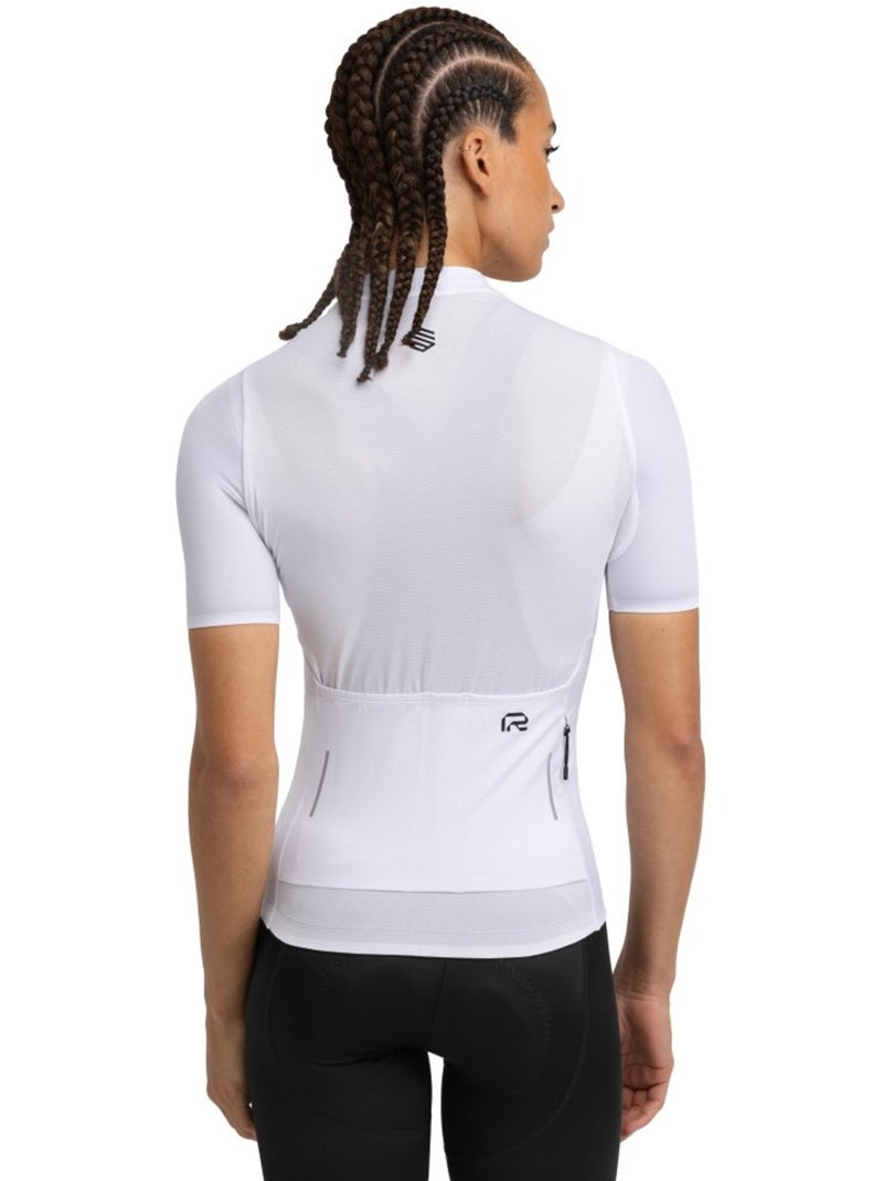 Dames wielershirt met korte mouwen van gerecycled materiaal Wit - Kiabi