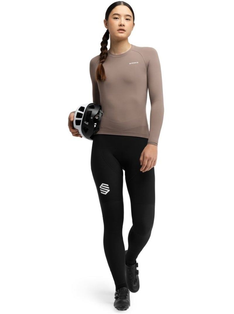 Dames wielershirt met lange mouwen Bruin - Kiabi