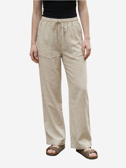 Dames wijde linnenmix broek my fashion - Kiabi Dames wijde linnenmix broek my fashion - Kiabi