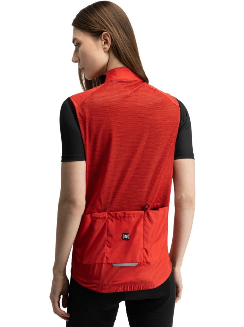 Dames winddicht fietsvest Rood - Kiabi