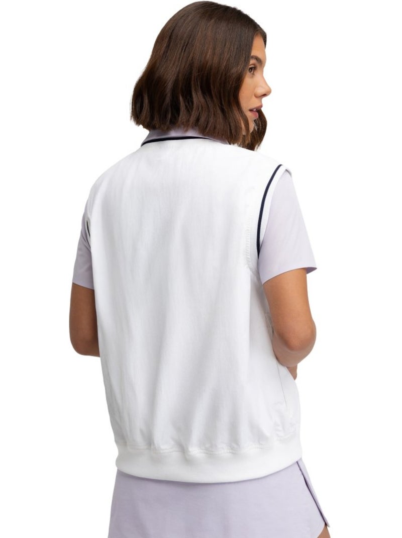 Dames winddicht golfvest Wit - Kiabi