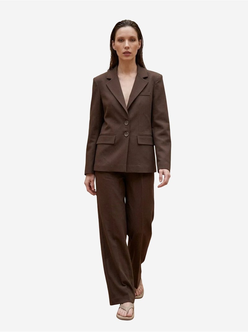 Damesblazer met regular fit my fashion Bruin - Kiabi