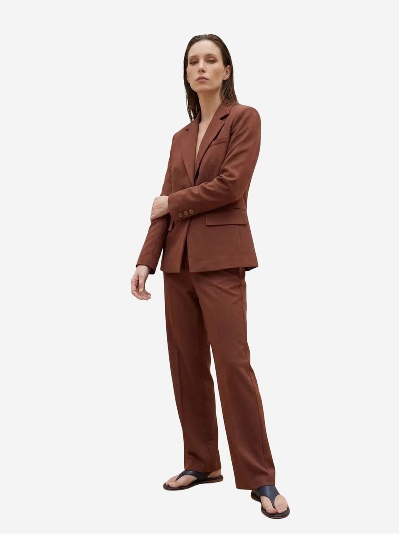 Damesblazer met regular fit my fashion Chocoladebruin - Kiabi