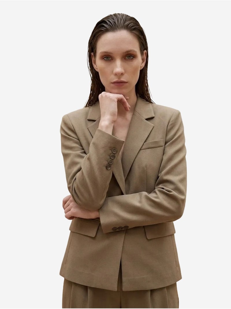 Damesblazer met regular fit my fashion Kaki - Kiabi