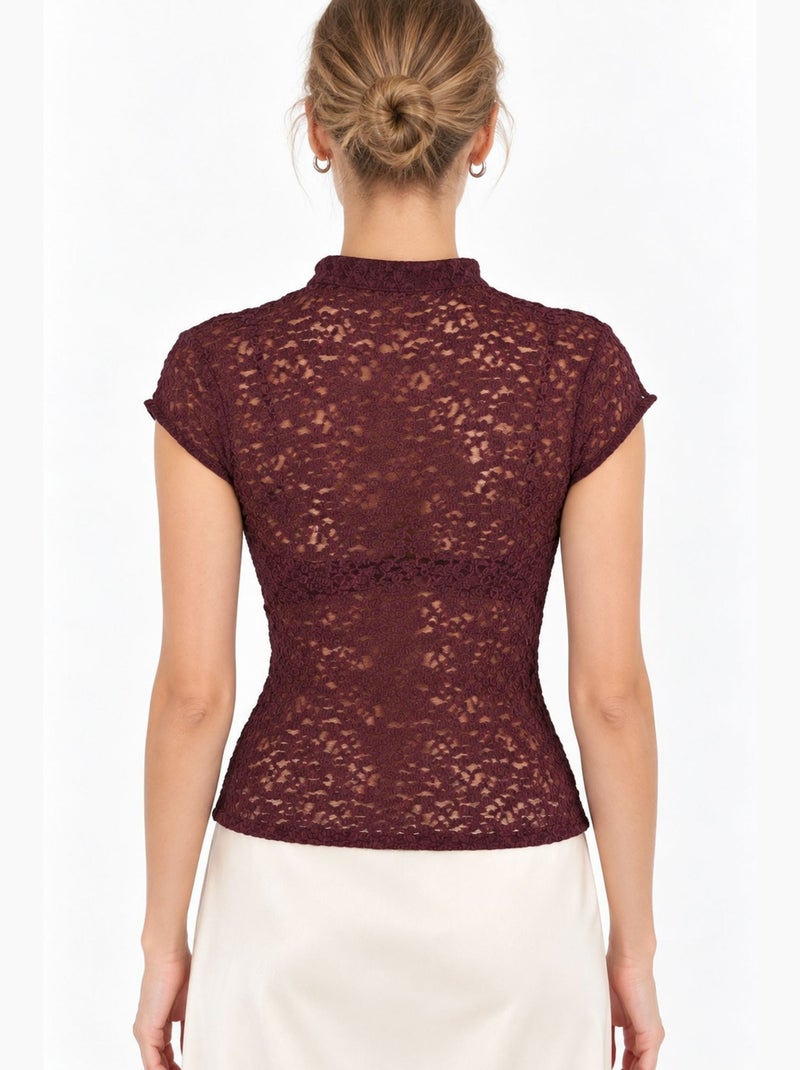 Damesblouse busem Bordeauxrood - Kiabi