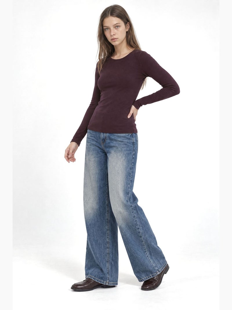 Damesblouse busem Bordeauxrood - Kiabi