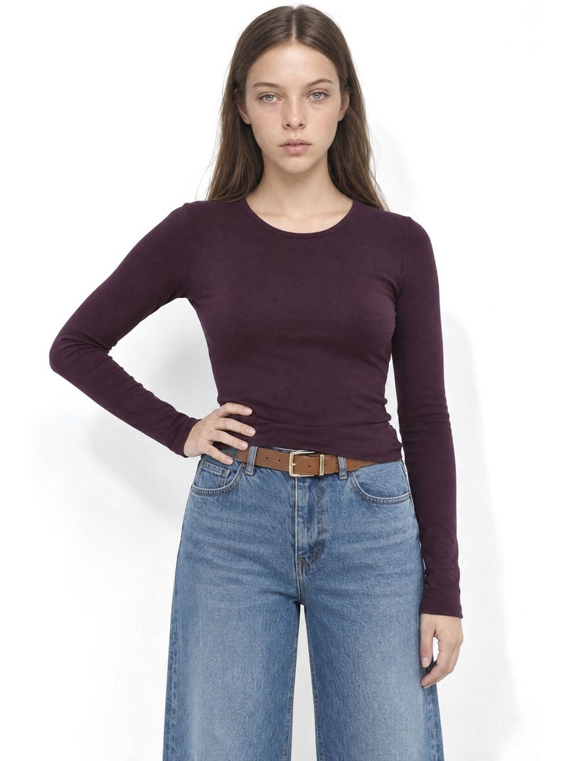 Damesblouse busem Bordeauxrood - Kiabi