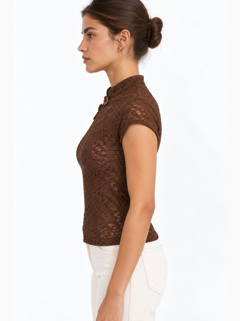 Damesblouse busem Chocoladebruin - Kiabi
