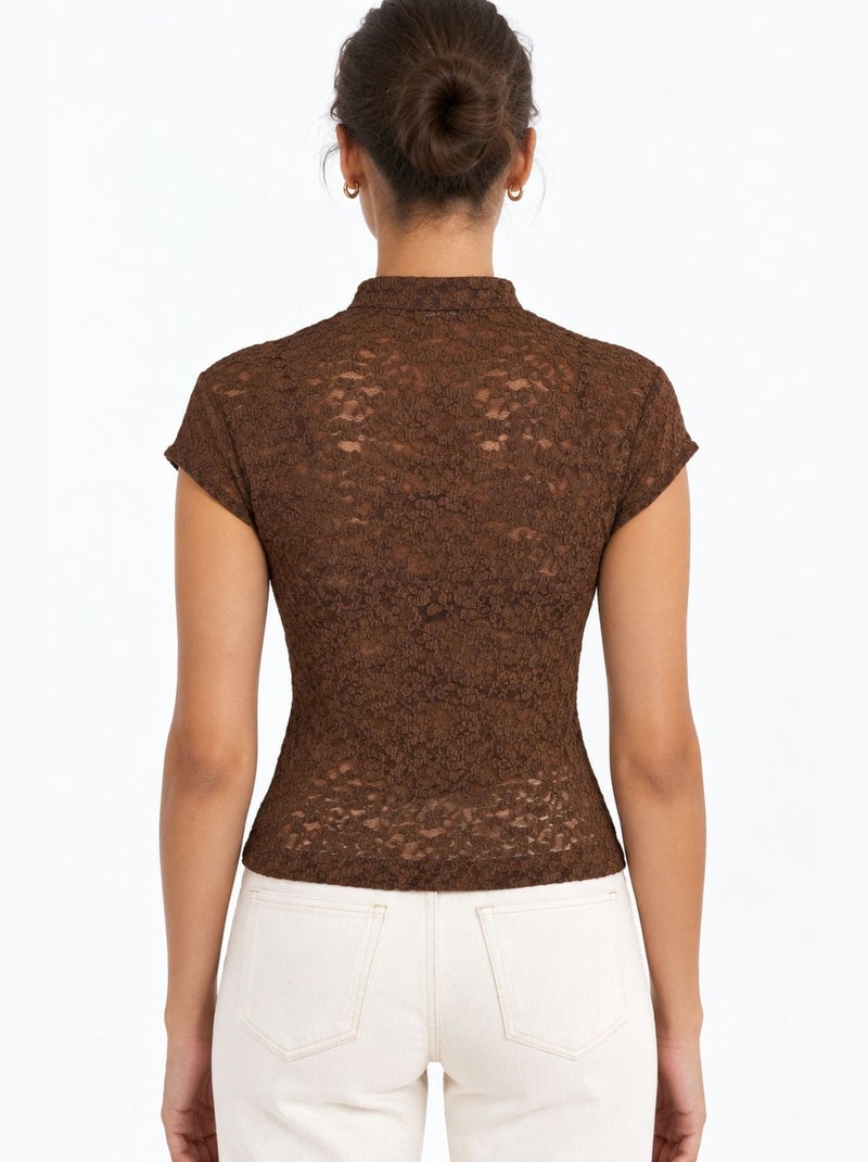 Damesblouse busem Chocoladebruin - Kiabi