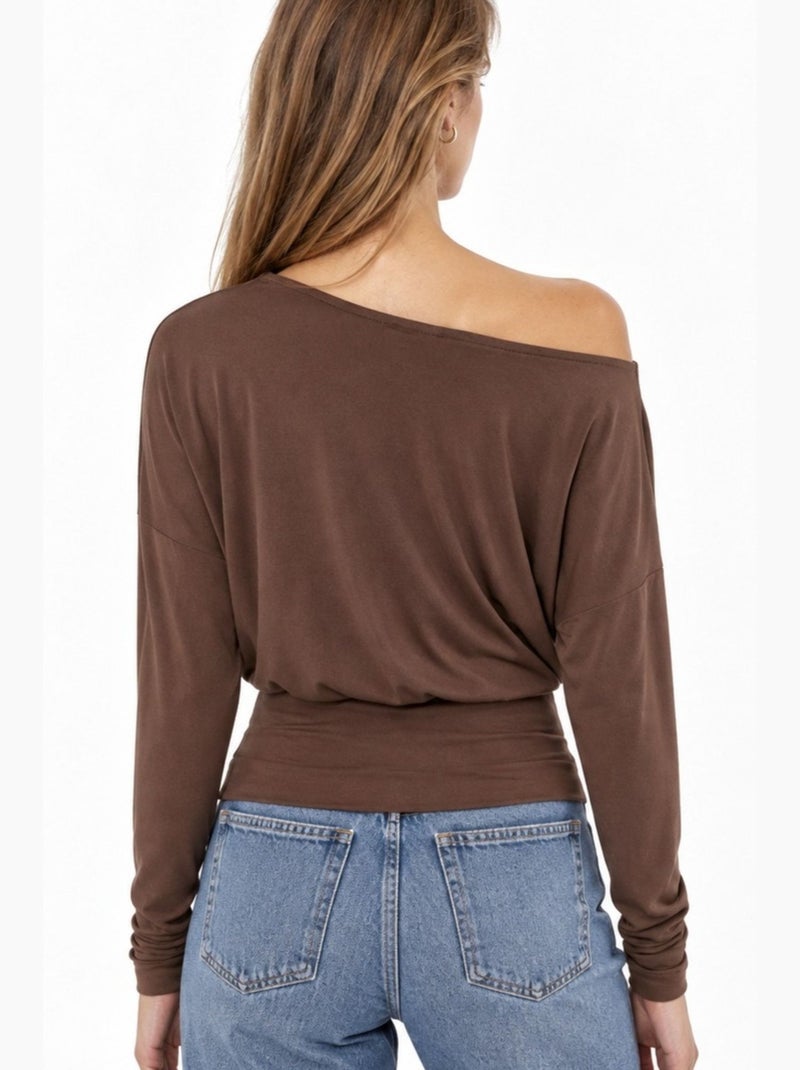 Damesblouse busem Chocoladebruin - Kiabi