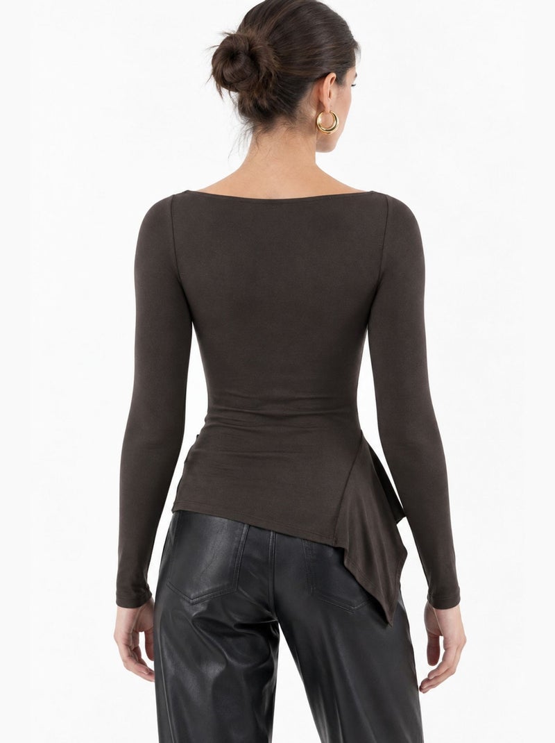 Damesblouse busem Grijs Zwart - Kiabi