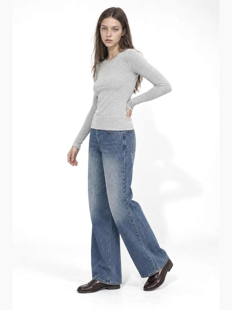 Damesblouse busem Lichtgrijs - Kiabi