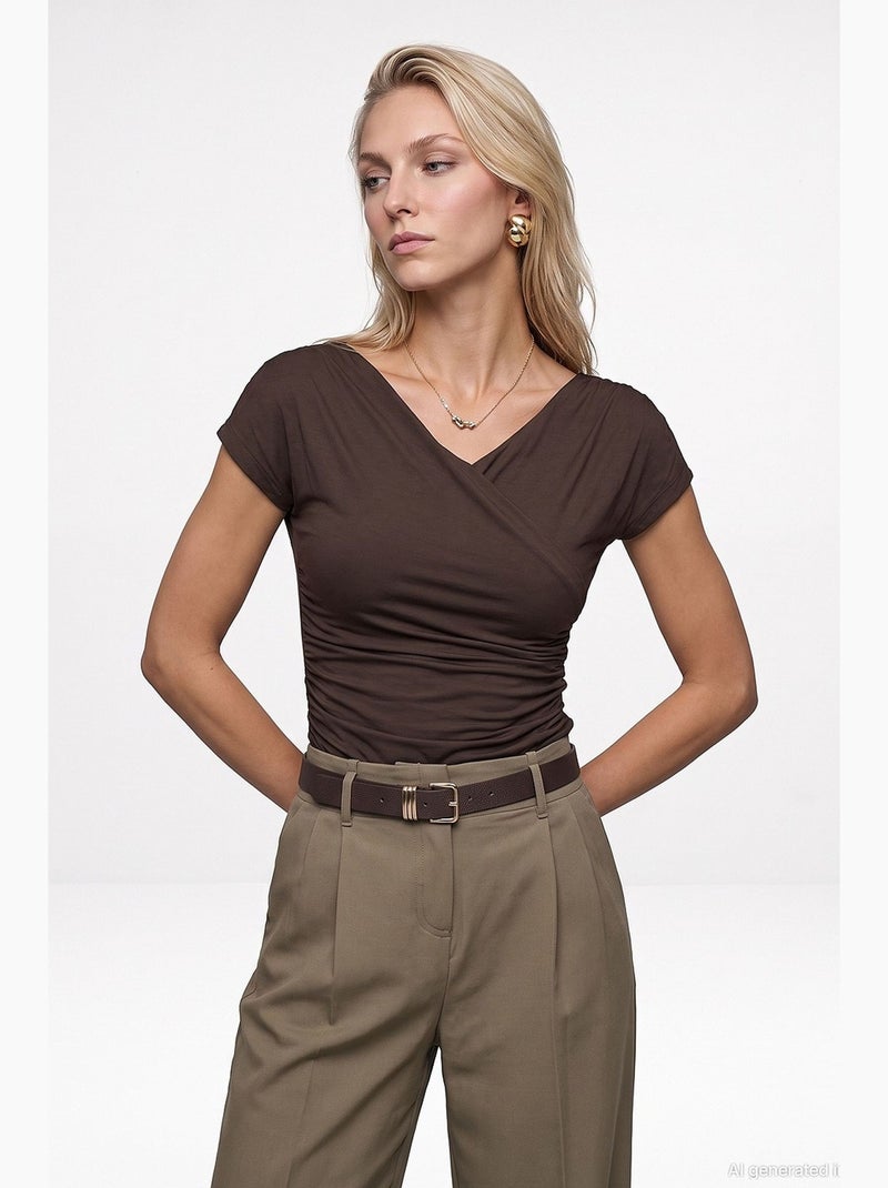 Damesblouse dilvin Bruin - Kiabi