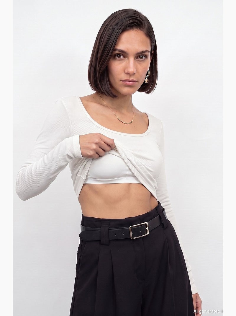 Damesblouse dilvin Gebroken wit - Kiabi