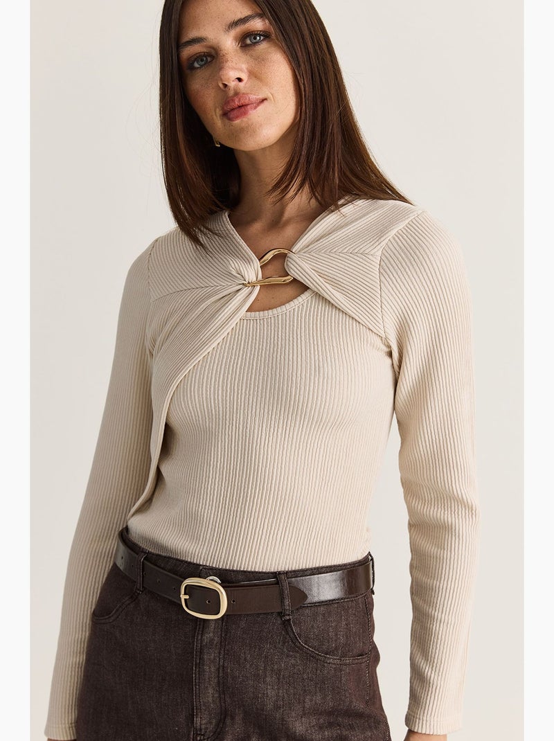 Damesblouse lucci Klei-beige - Kiabi