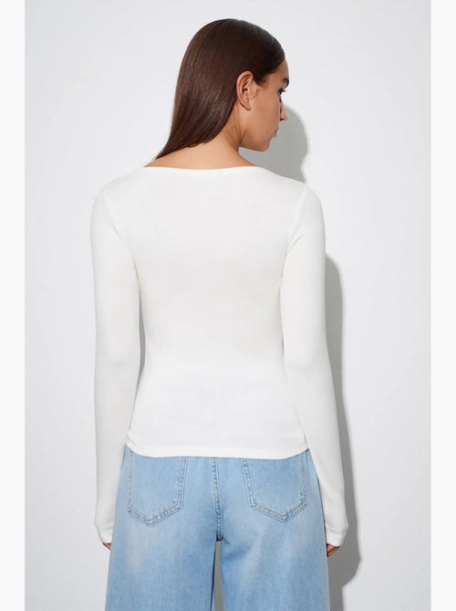 Damesblouse met slim fit, boothals en lange mouwen dilvin - Kiabi Damesblouse met slim fit, boothals en lange mouwen dilvin - Kiabi