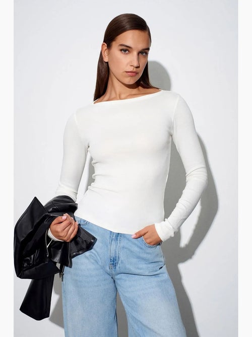 Damesblouse met slim fit, boothals en lange mouwen dilvin - Kiabi Damesblouse met slim fit, boothals en lange mouwen dilvin - Kiabi