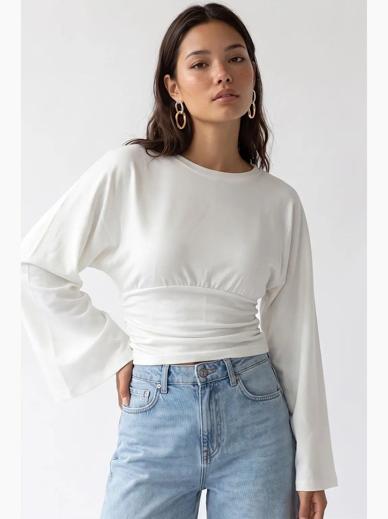 Damesblouse mixray Gebroken wit - Kiabi