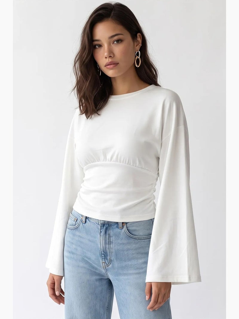 Damesblouse mixray Gebroken wit - Kiabi