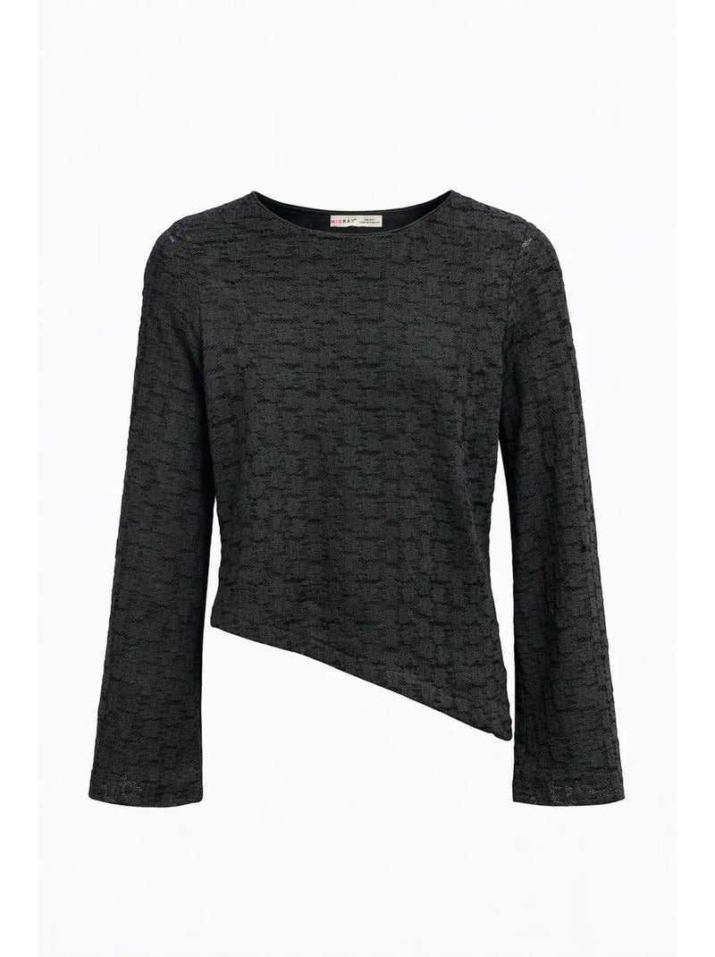 Damesblouse mixray Grijs Zwart - Kiabi