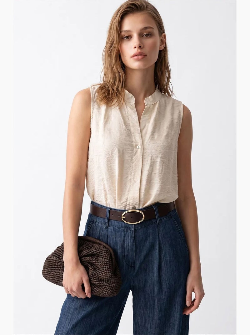 Damesblouse mixray Klei-beige - Kiabi