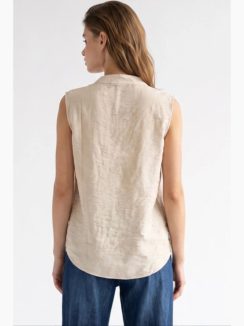 Damesblouse mixray Klei-beige - Kiabi