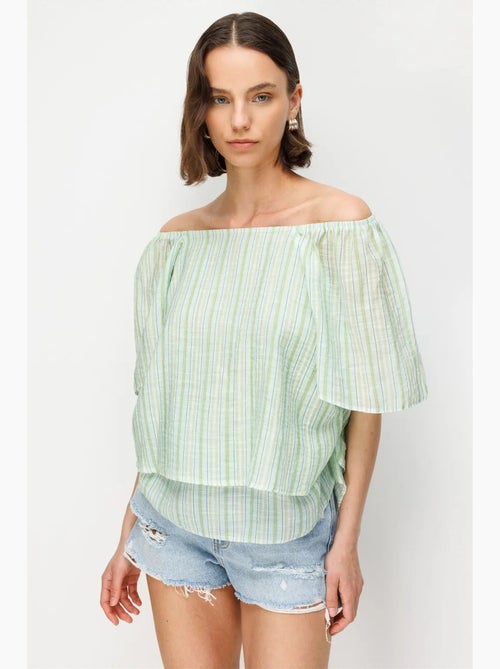 Damesblouse mixray - Kiabi