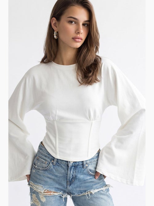 Damesblouse mixray - Kiabi