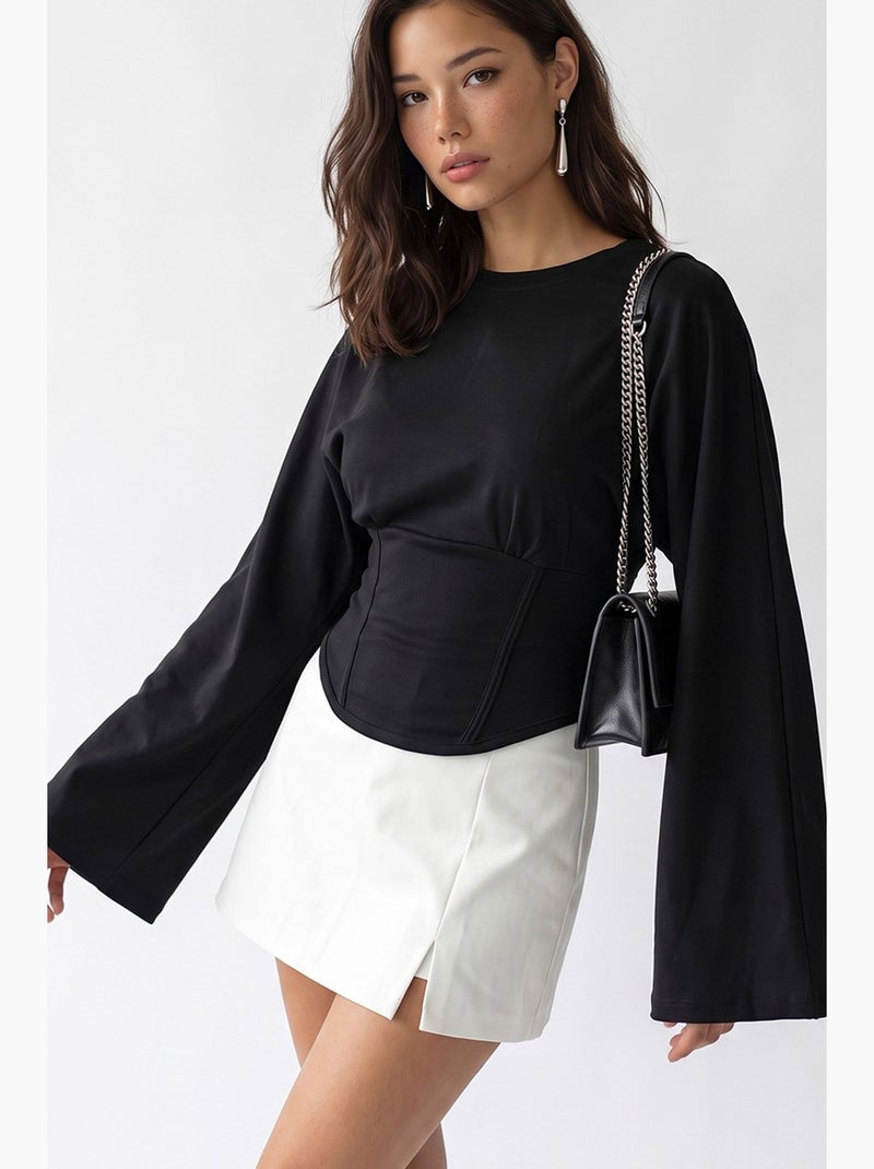 Damesblouse mixray Zwart - Kiabi