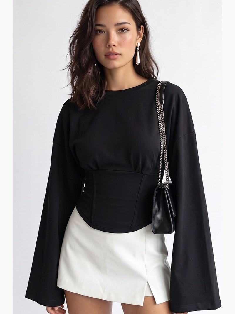 Damesblouse mixray Zwart - Kiabi