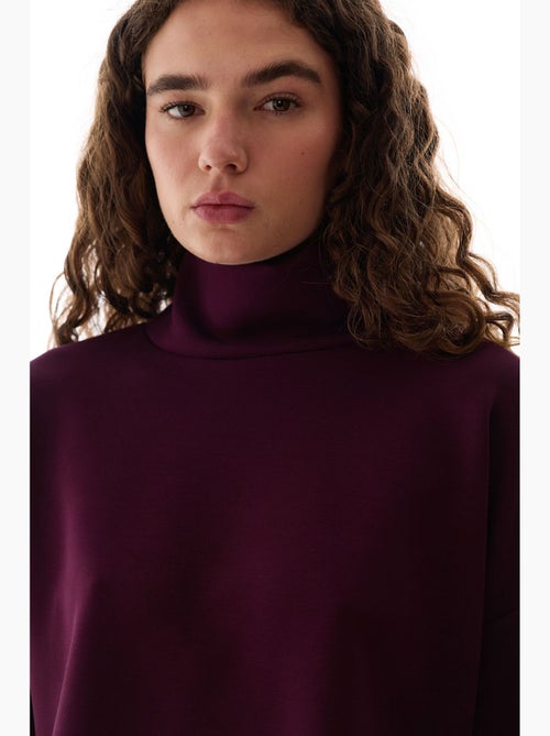 Damesblouse van modal met hoge kraag en lange mouwen penti - Kiabi