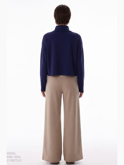 Damesblouse van modal met hoge kraag en lange mouwen penti - Kiabi