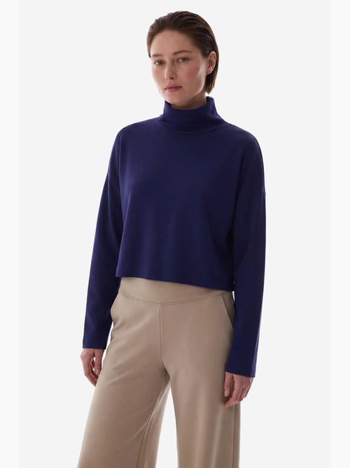 Damesblouse van modal met hoge kraag en lange mouwen penti - Kiabi