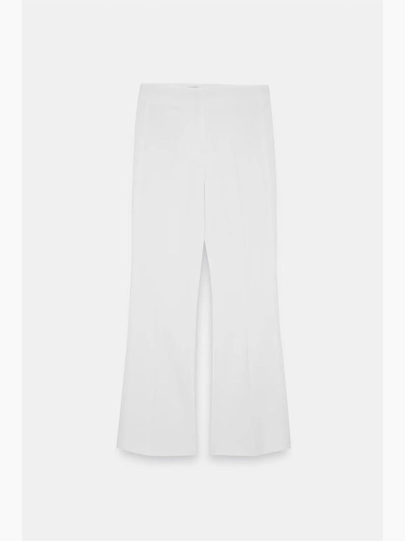 Damesbroek met hoge taille en uitlopende pijp dilvin Wit - Kiabi