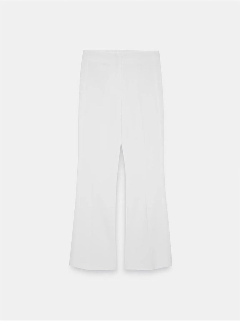 Damesbroek Met Hoge Taille En Uitlopende Pijp Wit - Kiabi