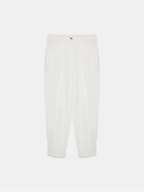 Damesbroek met hoge taille en wijde pijp van poplin dilvin - Kiabi Damesbroek met hoge taille en wijde pijp van poplin dilvin - Kiabi
