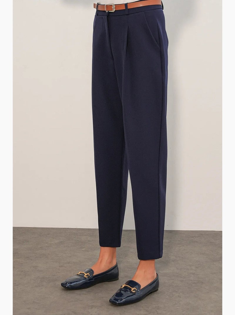 Damesbroek met rechte pijp bdart Marineblauw - Kiabi