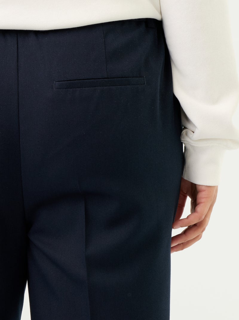 Damesbroek van canvas met rechte pasvorm Blauw - Kiabi