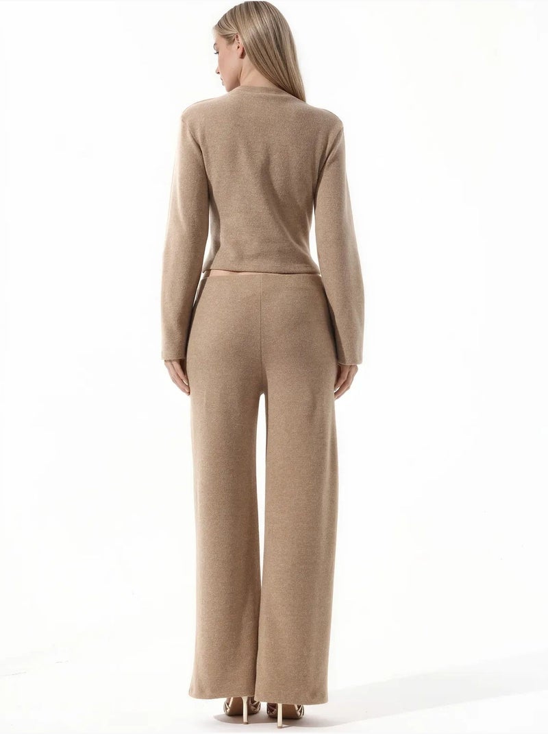 Damesbroek van katoenmix busem Klei-beige - Kiabi