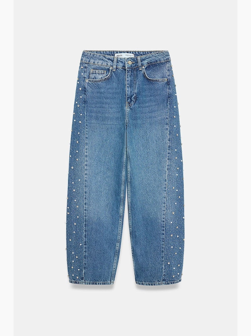 Damesjeans dilvin Saffierblauw - Kiabi