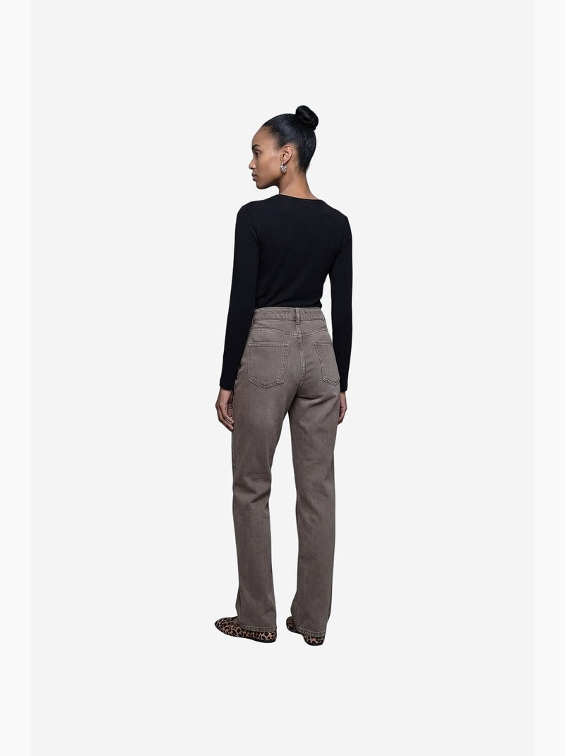 Damesjeans dilvin Taupe - Kiabi