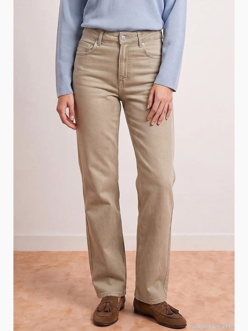 Damesjeans dilvin Zand - Kiabi