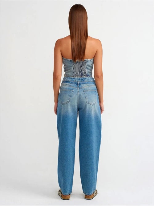 Damesjeans met hoge taille en ballonpijpen dilvin - Kiabi Damesjeans met hoge taille en ballonpijpen dilvin - Kiabi